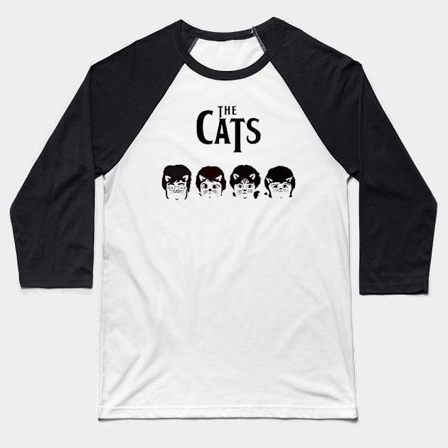 The Cats Cat Rock Legends Baseball T-Shirt by MotorManiac